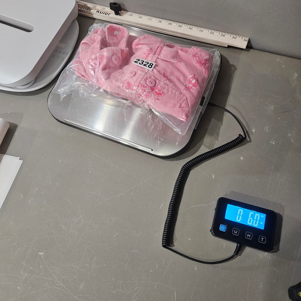 Vintage Oshkosh Bgosh Pink Corduroy Floral Overalls Size 12 Month - Picture 7 of 7